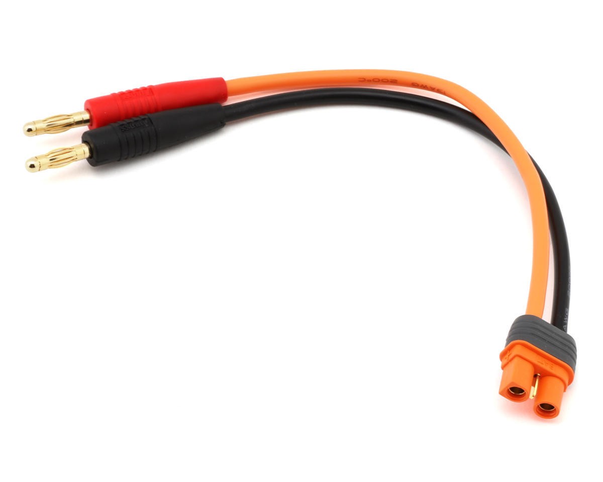 Spektrum RC IC3 Battery Adapter w/4mm Male Bullets & 6″ 13 AWG Wire (SPMXCA315)