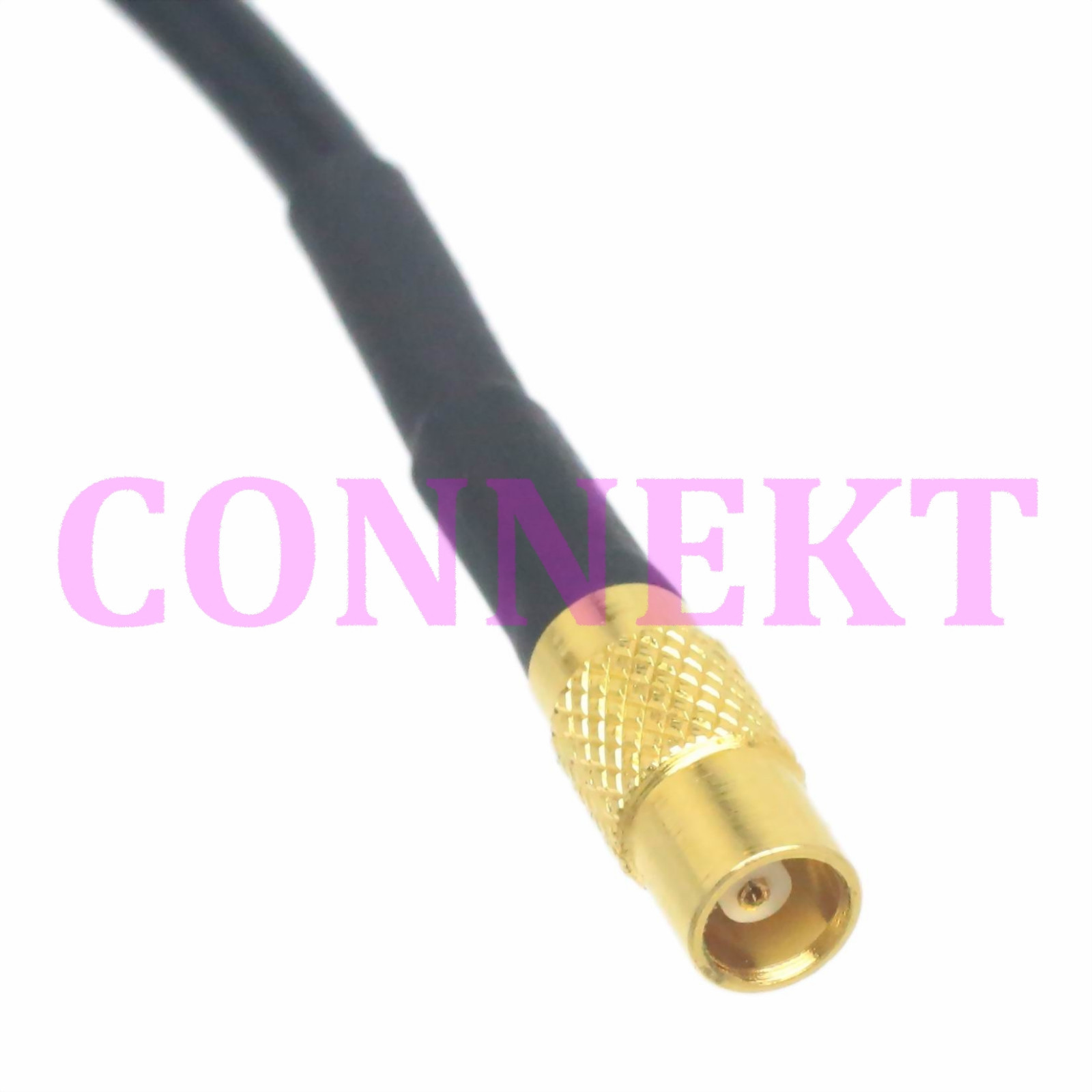 F female nut bulkhead to MCX female RG174 cable jumper pigtail 15cm