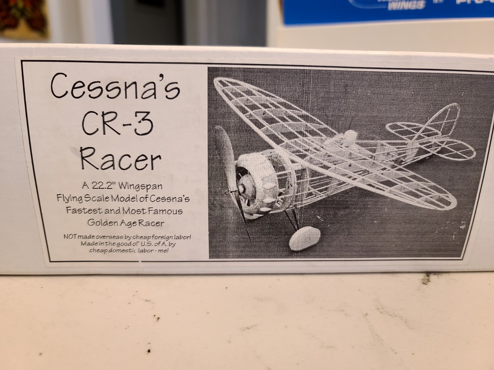 Cessna Cr-3 Racer 22-in Wingspan Balsa Wood Golden Age Racer. Rubber Band