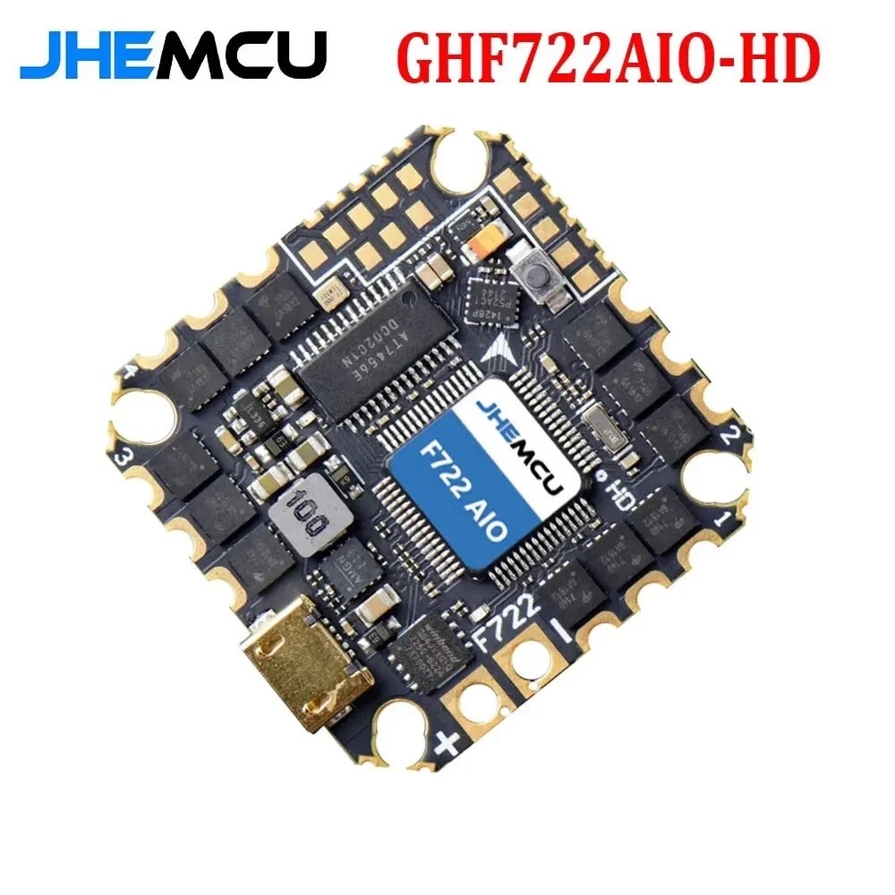 JHEMCU GHF722AIO-HD 40A AIO RC Controller F722 FC Baro OSD 40A 4in1 ESC 2-6S