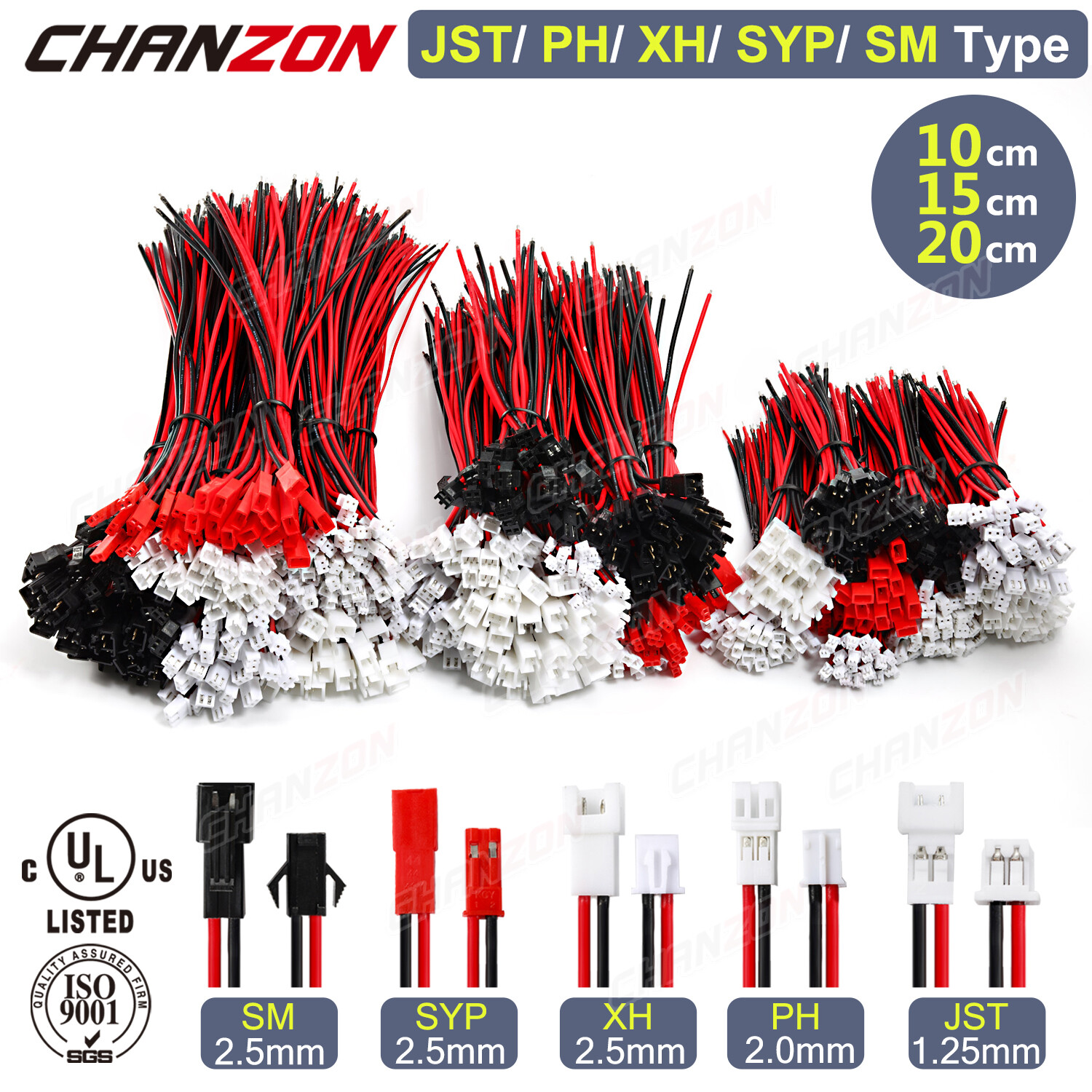 JST PH2 XH SYP SM 2.5mm Plug Connector 2pin Cable Male Female RC Lipo Battery
