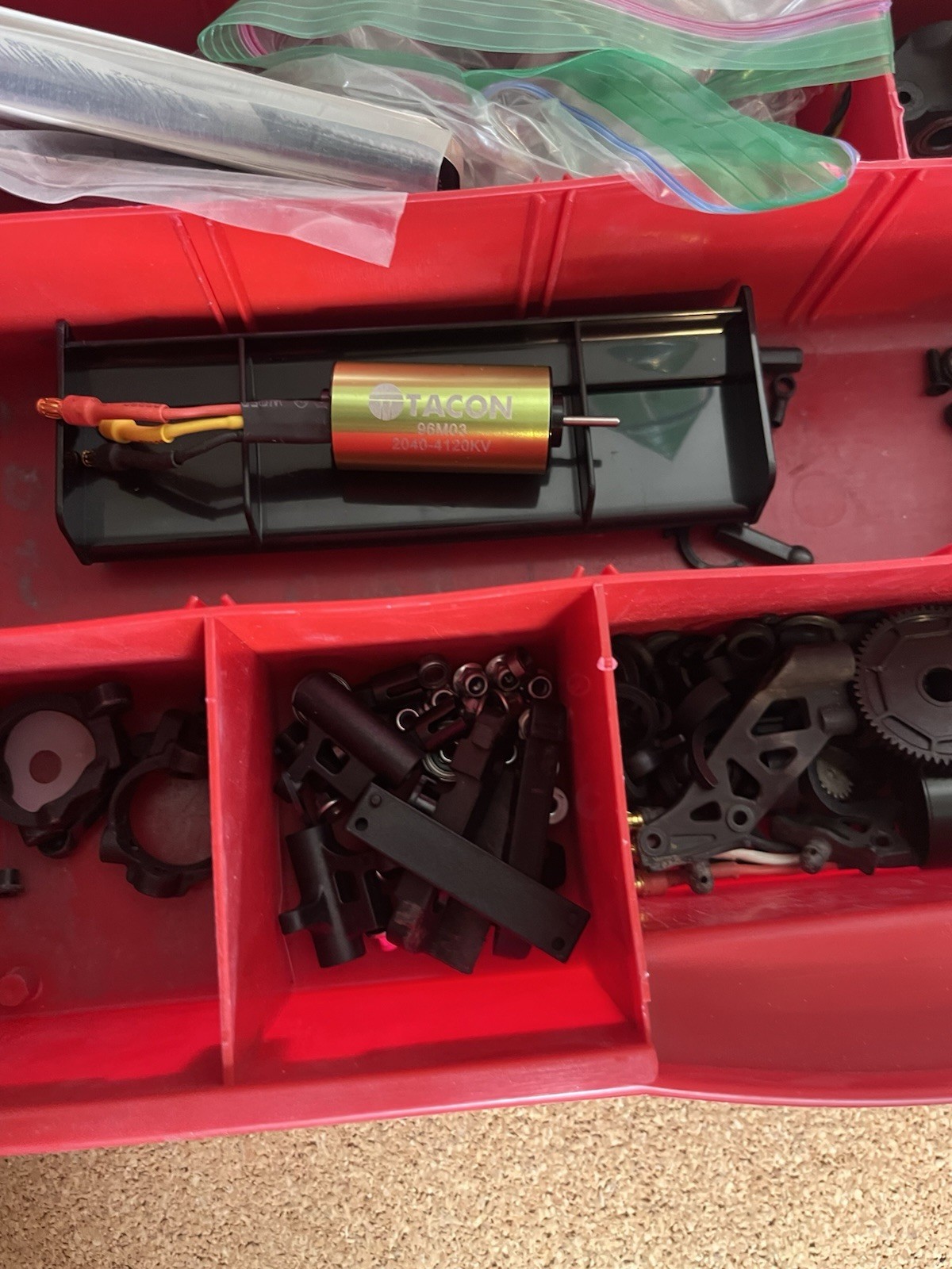 Lot Of RC Car Parts Including Loci And Tacon Brands Items As Shown