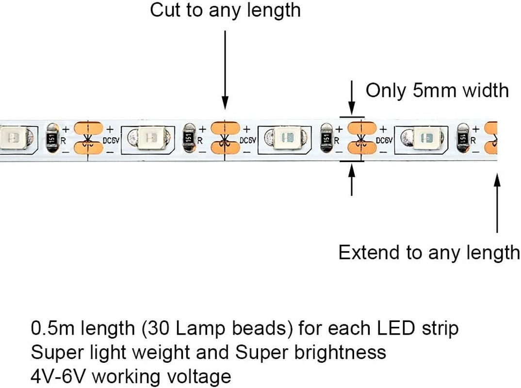 LED Light Strip for RC Fixed Wing Airplane Flying Wing Plane AR Wing Drone Model