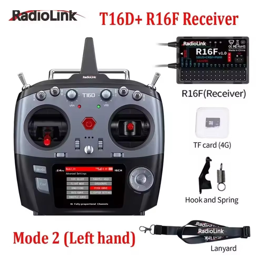 RadioLink T16D Remote Control 2.4GHz 16Channels Transmitter with R16F Receiver