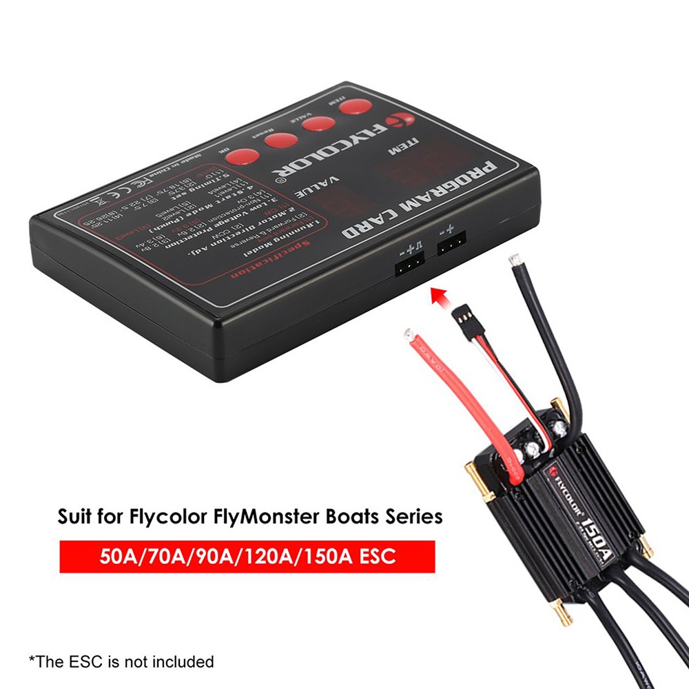 Flycolor 90A Brushless ESC +Program Card 2-6S for RC Electric Gasoline Jet Boats