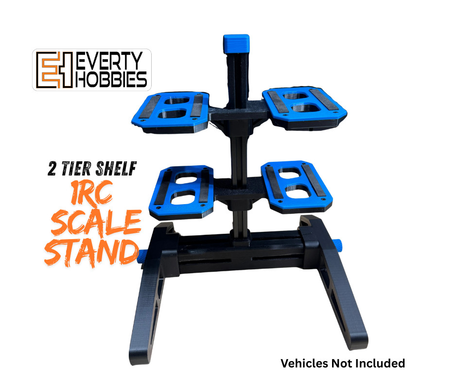 Everty Hobbies 2-Tier RC Pit Display Stand — 1:16–1:18 Scale 1RC & Losi Mini T/B