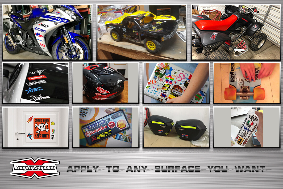 Vinyl Decal Sticker Kit Deco for RC Car Drift Racing Dirt Bike Scooter Universal