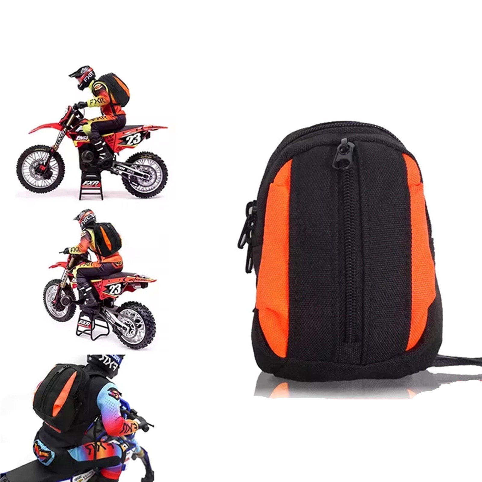 RC Motocross Simulation Rider Backpack For 1/4 LOSI PROMOTO-MX MOTORCYCLE