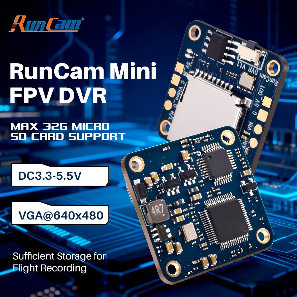 RunCam Mini FPV DVR DC3.3-5.5V VGA 640×480 Max 32G Micro SD For FPV Racing Drone