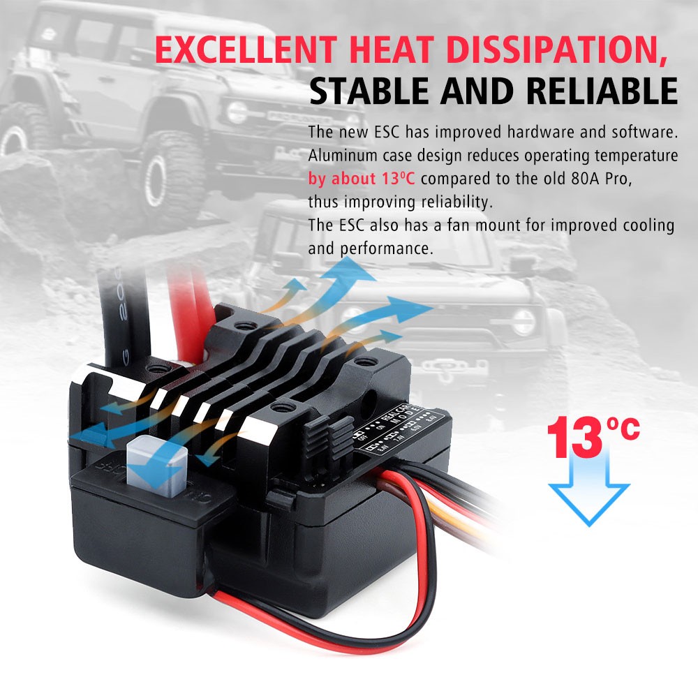 SURPASS HOBBY 80A ESC 550 Motor 12-35T BEC Power Combo For 1/10 Crawler Car