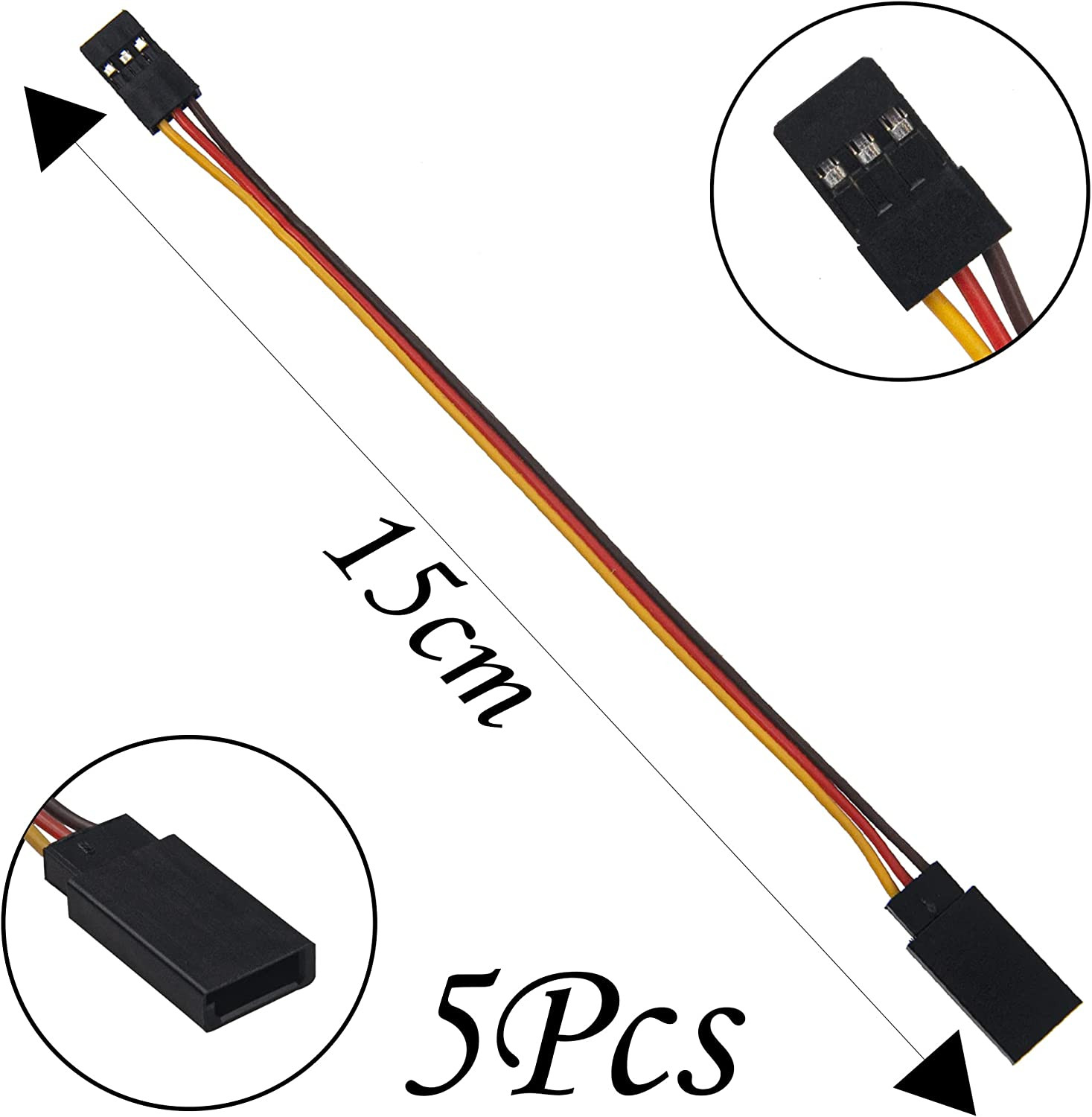 18Pcs 3-Pin JR Servo Extension Cable,1 JR Male to 2/3 Female JR Y Harness Servo