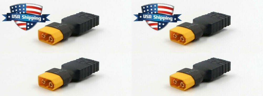 4pcs XT60 Male to FITS Traxxas TRX Female Wire Connector Adapter GENS ACE