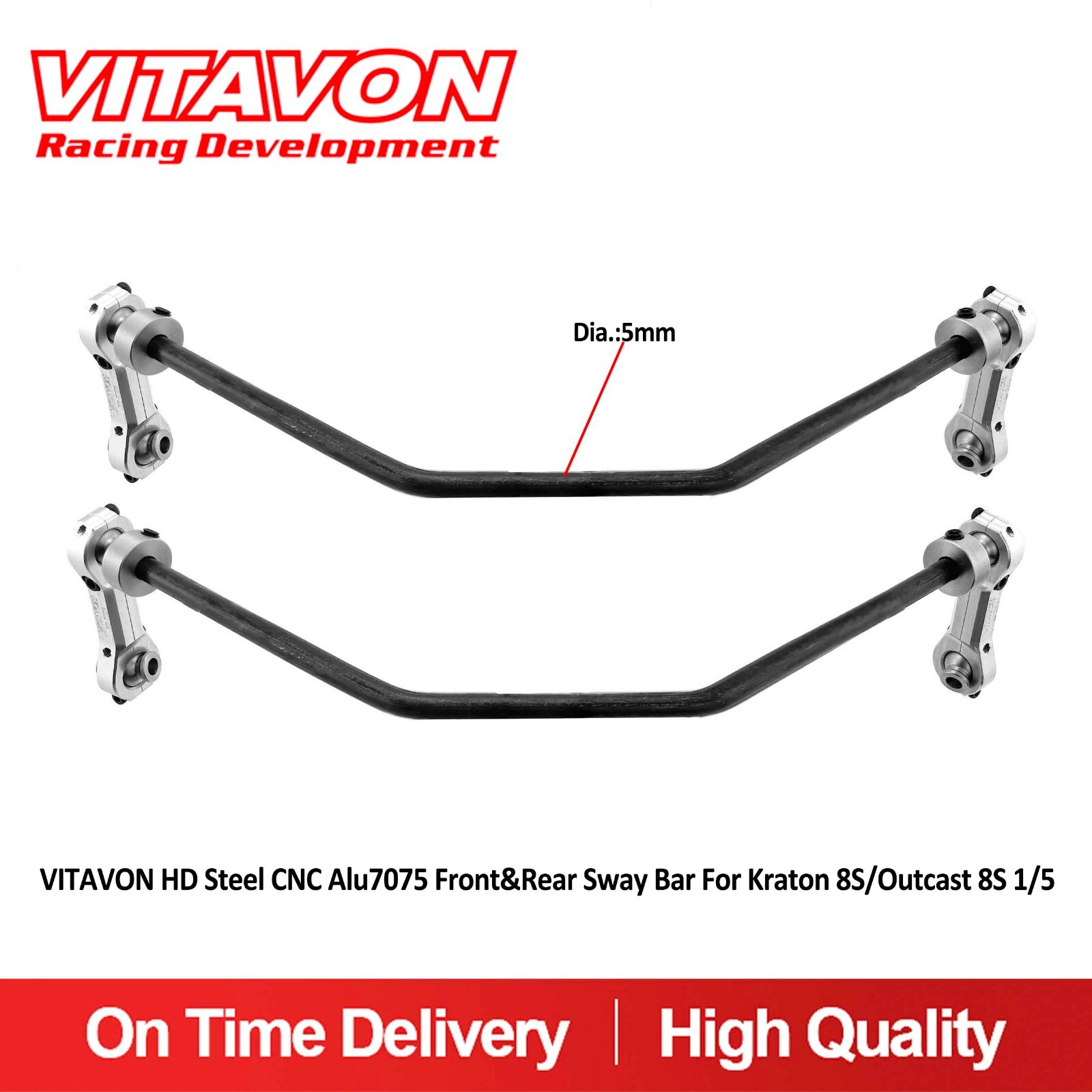 VITAVON K8S HD Steel CNC Alu7075 Front&Rear Sway Bar For Kraton 8S/Outcast 8S