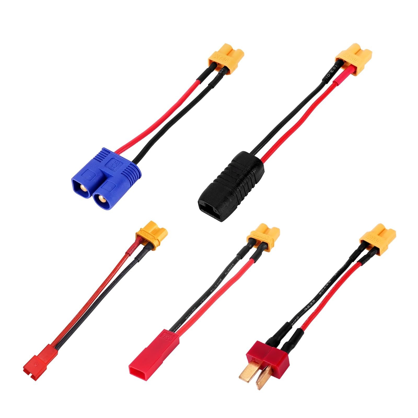 Battery Adapter Cable XT30 to JST-RCY JST PH2.0 TRX-4M T-Style EC3 for RC Cars