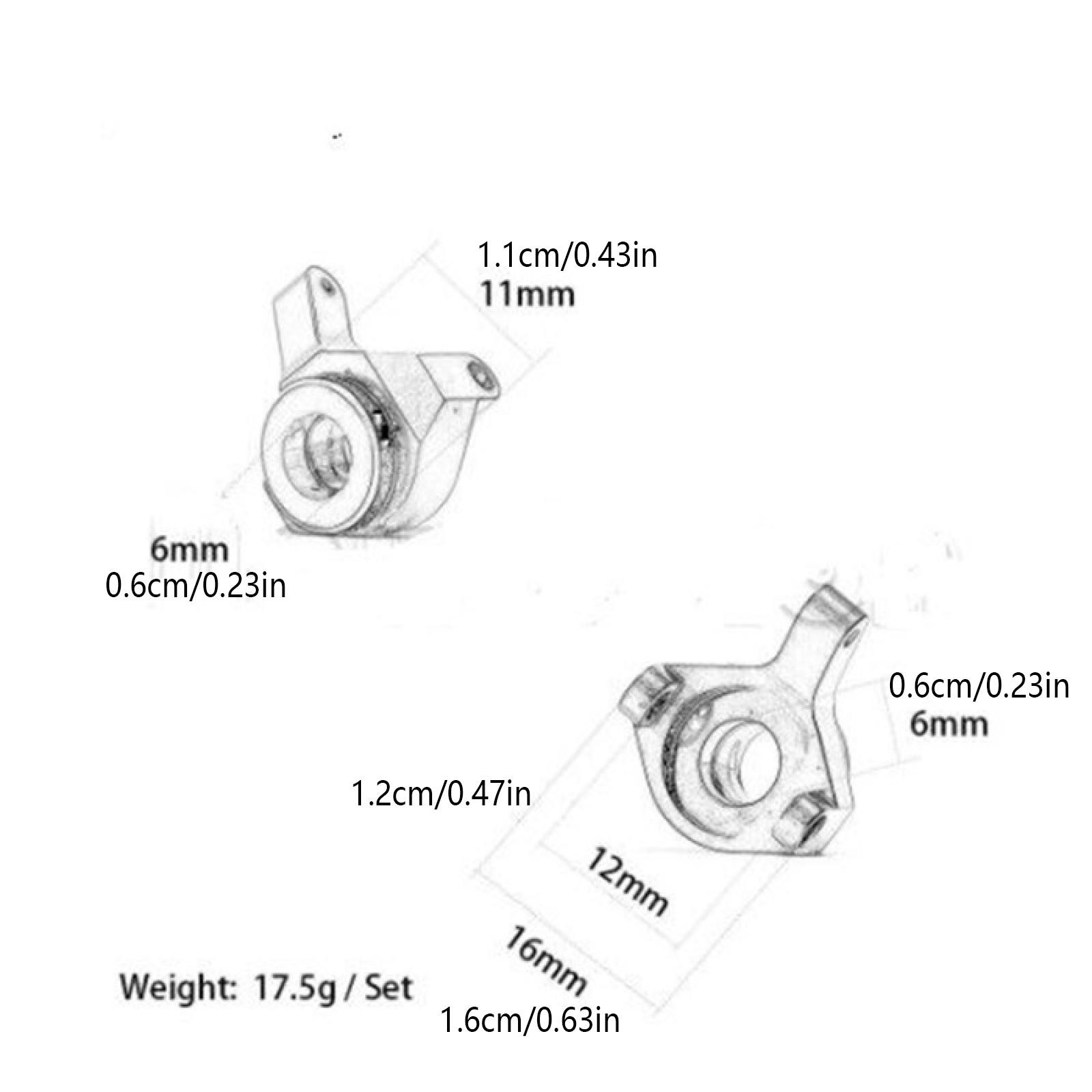 Upgrade Front Brass Steering Knuckle Set For Axial SCX24 90081 1/24 RC Car Part