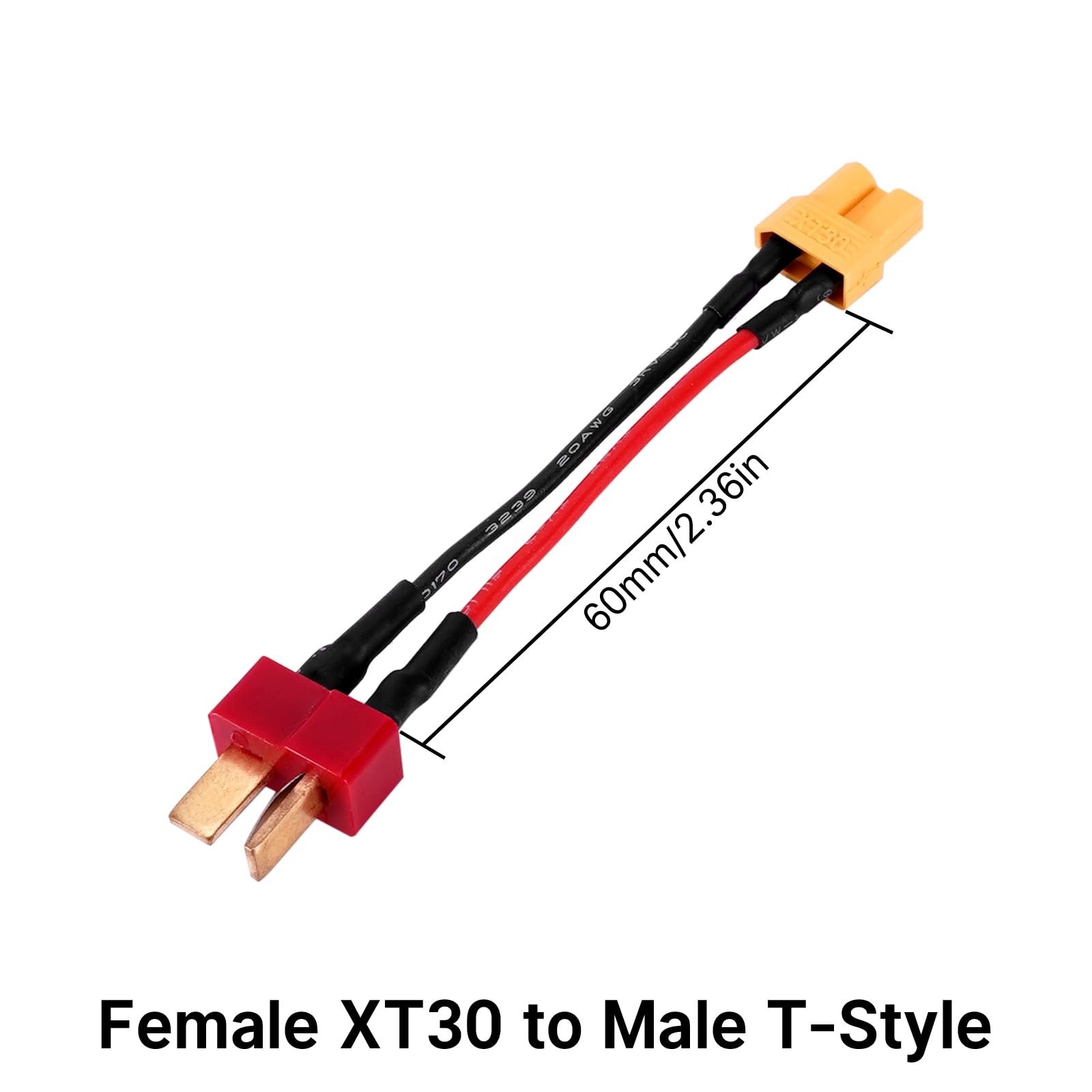 Battery Adapter Cable XT30 to JST-RCY JST PH2.0 TRX-4M T-Style EC3 for RC Cars