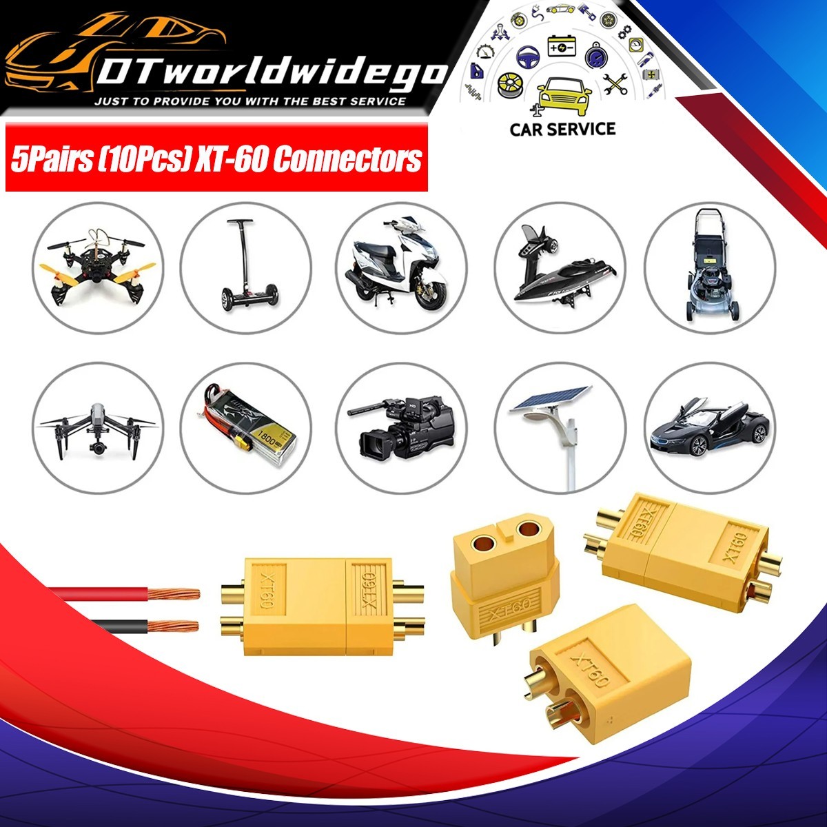 5Pairs XT60 Male Female Bullet Connectors Plugs For RC Lipo Power Battery DIY
