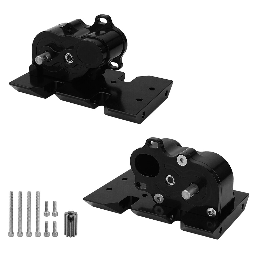 LCG Chassis Transmission Gearbox W/ Skid Plate For 1/10 SCX10 Rc Crawler Upgrade