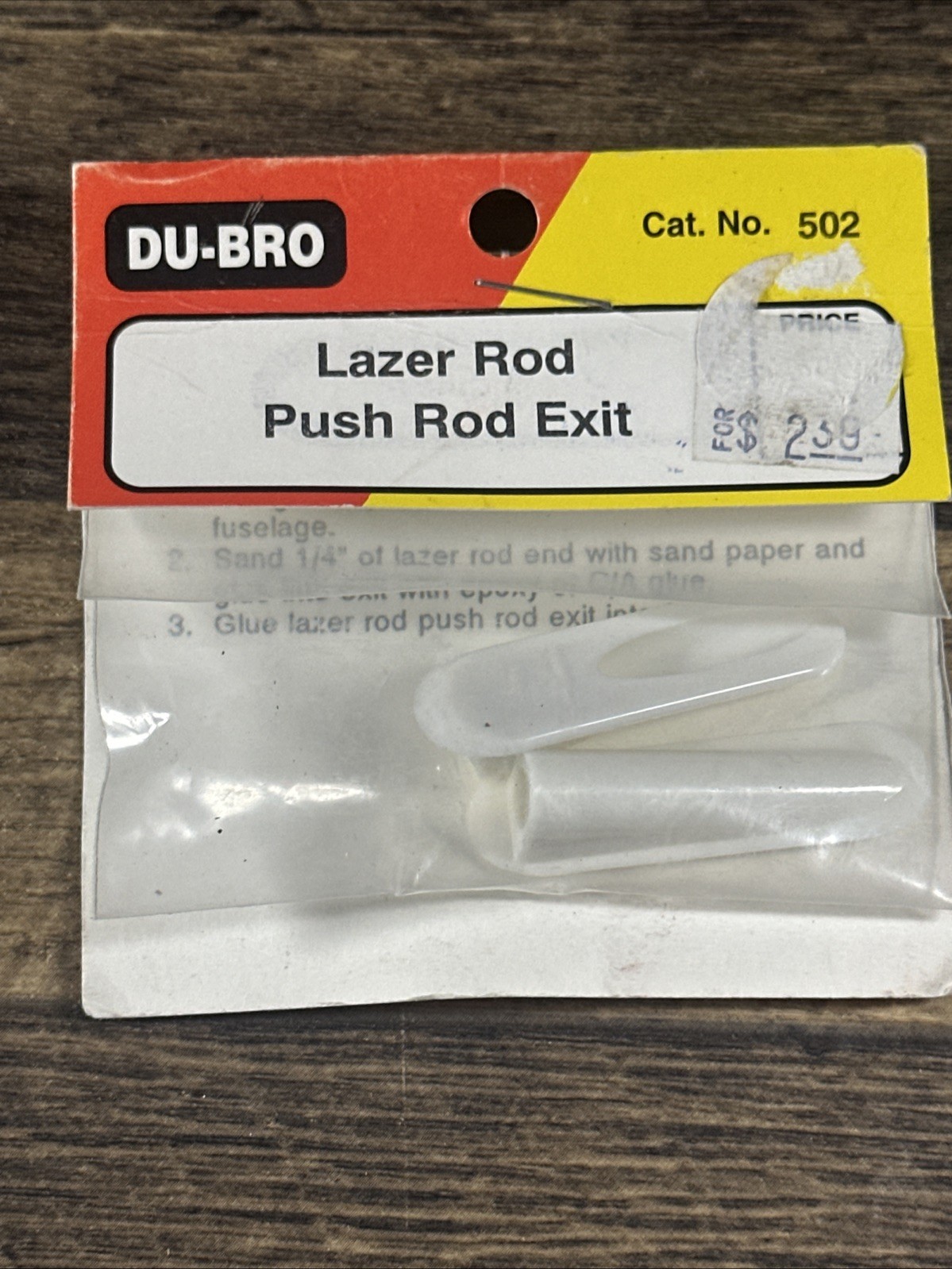DU-BRO LAZOR ROD PUSH ROD EXIT ( PACKAGE OF 2 )( CAT. # 502 )
