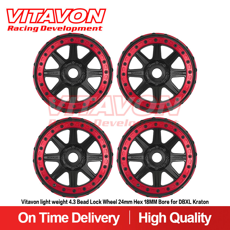 VITAVON Light Weight 4.3 Bead Lock Wheel 24mm Hex 18MM Bore For X-MAXX XRT