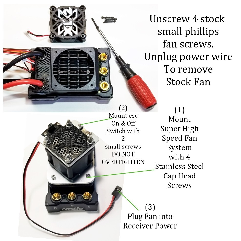RCP Xtreme Cool Castle Creations XLX2 High Speed Cooling Fan System 8 volt 28cfm