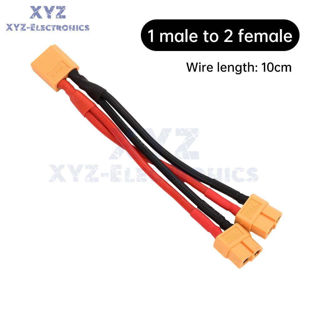 1pc XT60 Male/Female Cable Parallel Battery Connector 14AWG Silicone Wire for RC
