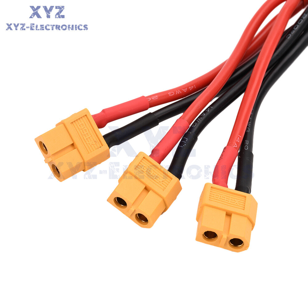 1pc XT60 Male/Female Cable Parallel Battery Connector 14AWG Silicone Wire for RC