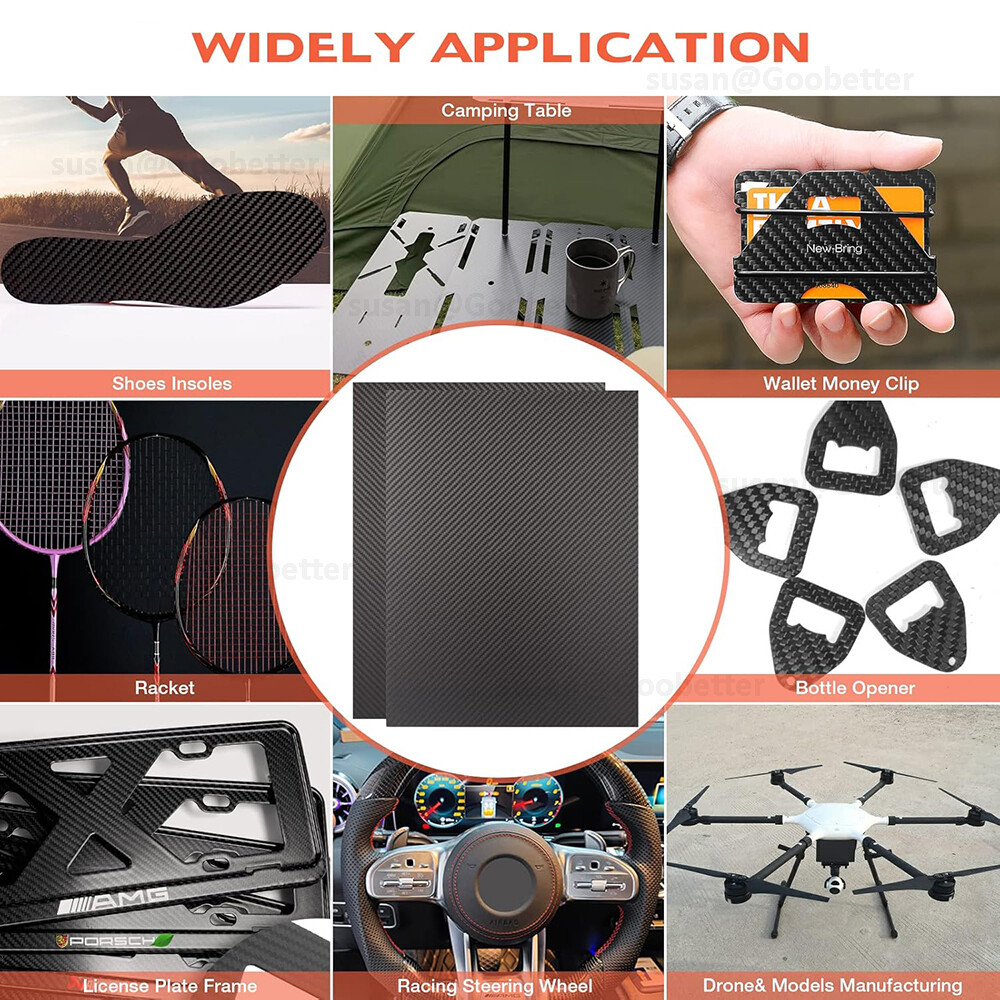 Carbon Fiber Fibre Board Sheet 3k Rigid 0.2/0.4/0.5/0.6/0.8/1 – 10mm Matte Twill
