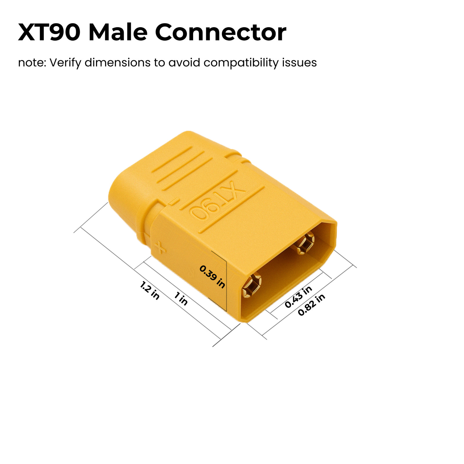 XT90 to XT60 Y Splitter Cable 10AWG Female Male Connector 2 Way 1 to 2