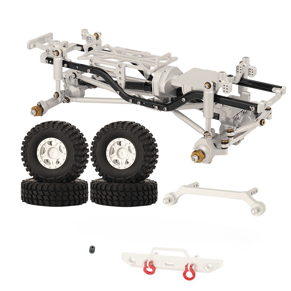 Metal Chassis Assembly Empty Frame RC Car Kit for Axial 1/24 SCX24 90081 Upgrade