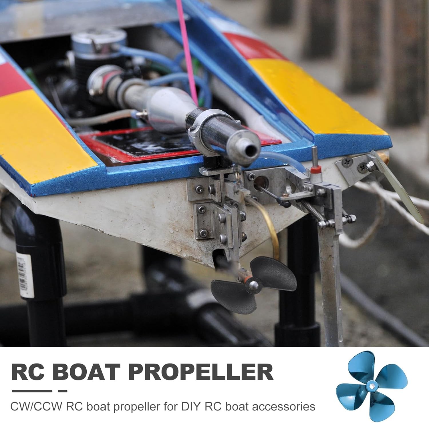 RC Boat Propeller 4 Blades Propellers 4mm Hole Dia 60mm OD CCW Clockwise