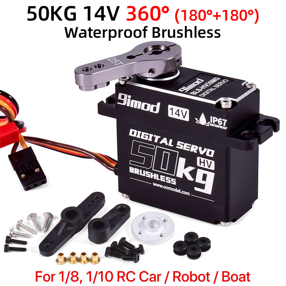 9imod 50KG BLS-HV50MG 14V HV Brushless Digital Servo for 1/5 RC Car Boat Robot
