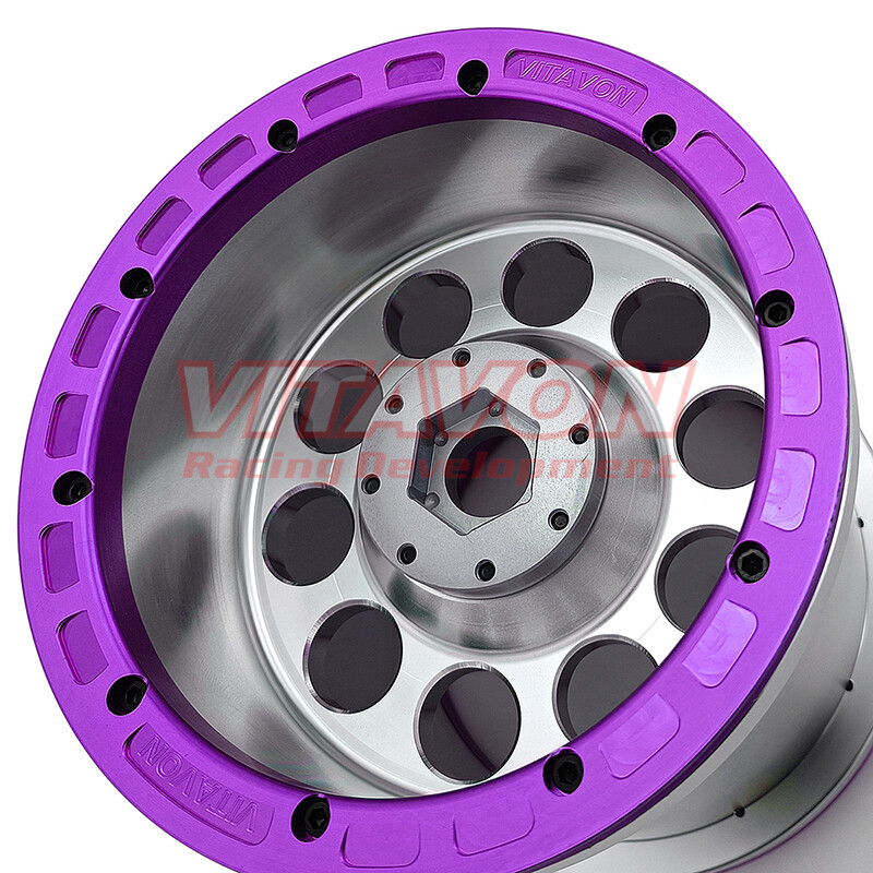 VITAVON CNC Aluminum Bead Lock Wheels 10mm Offset For Raminator Grave Digger 1/5