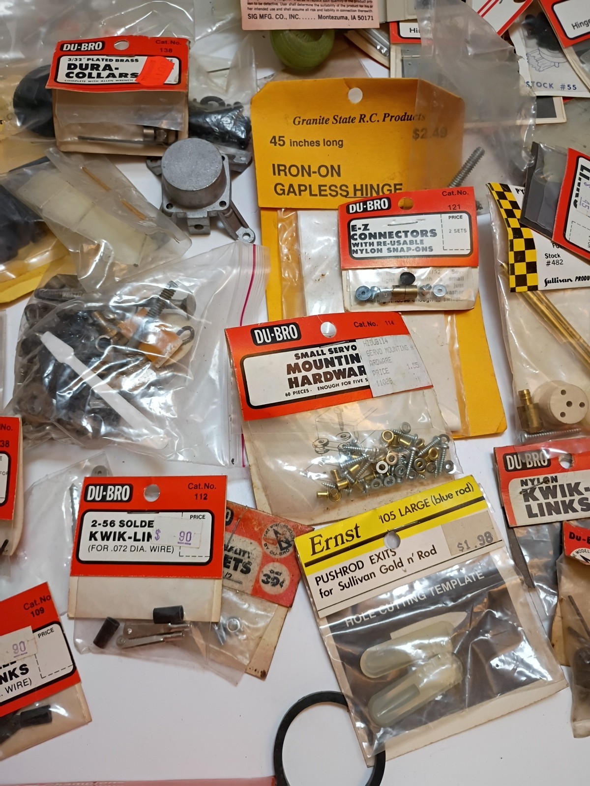 Vintage RC Model Airplane Parts Lot, Du-bro,Ernst,Sig,pylon,Granite,CB, etc