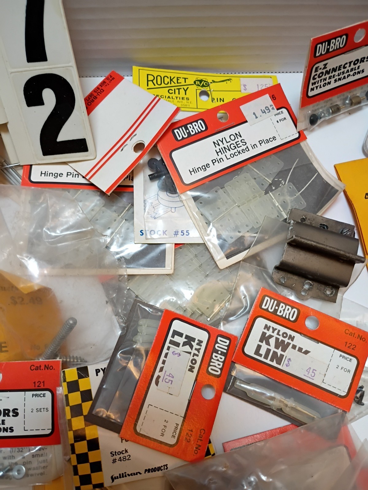 Vintage RC Model Airplane Parts Lot, Du-bro,Ernst,Sig,pylon,Granite,CB, etc