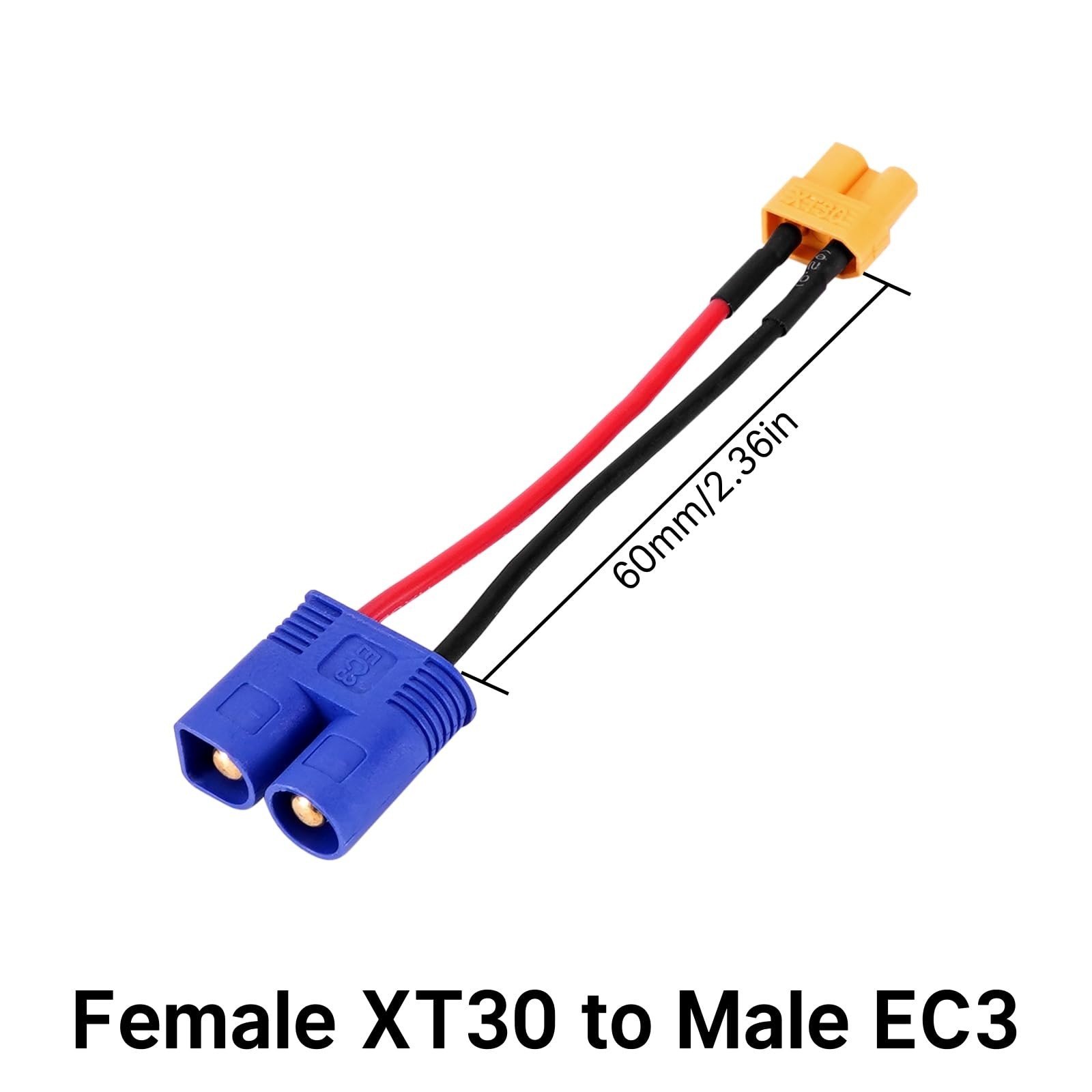 Battery Adapter Cable XT30 to JST-RCY JST PH2.0 TRX-4M T-Style EC3 for RC Cars