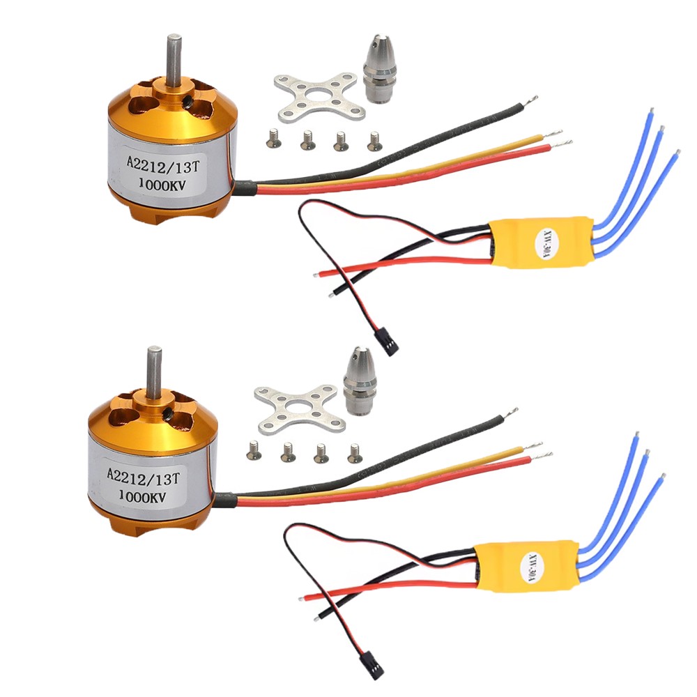 2Sets A2212 1000KV Brushless Motor 30A ESC Combo for RC Fixed Wing /Drone NEW
