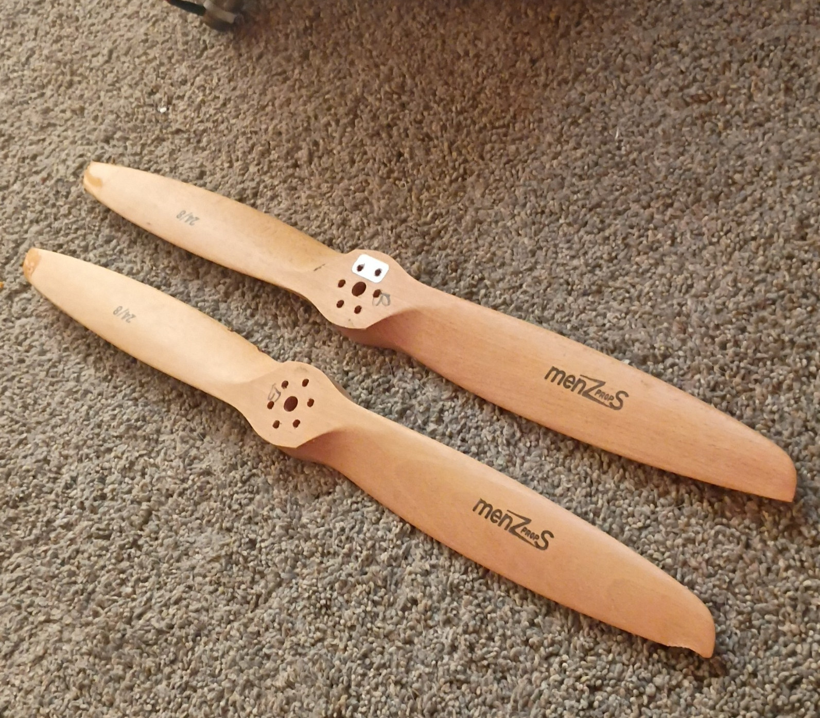 Vintage Menz Prop 24/8 Wood RC Airplane Propellers (Pair) Made in Germany