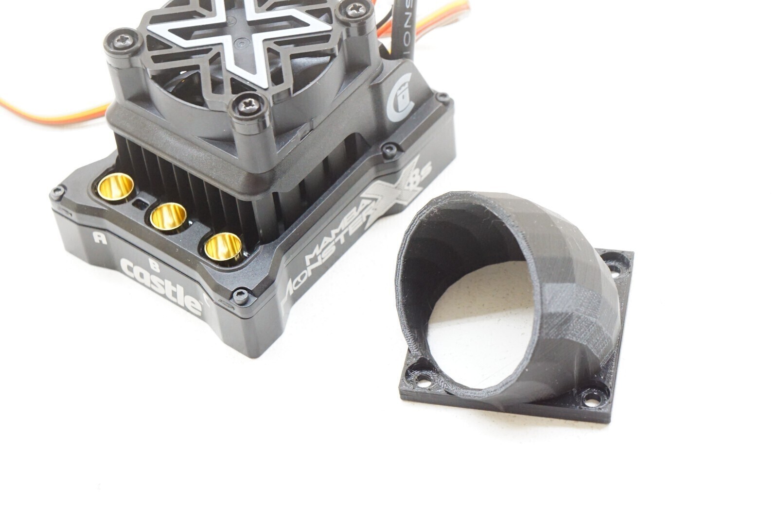 Forced Air Induction Fan Shroud Intake for Castle Mamba Monster X 8S ESC 40x40mm
