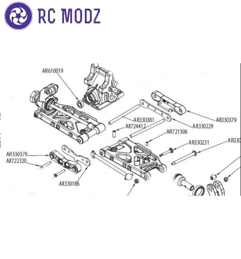 Hot Racing AON09RF01 Arrma 1/8 Aluminum Rear Lower Front Suspension Arm Mount