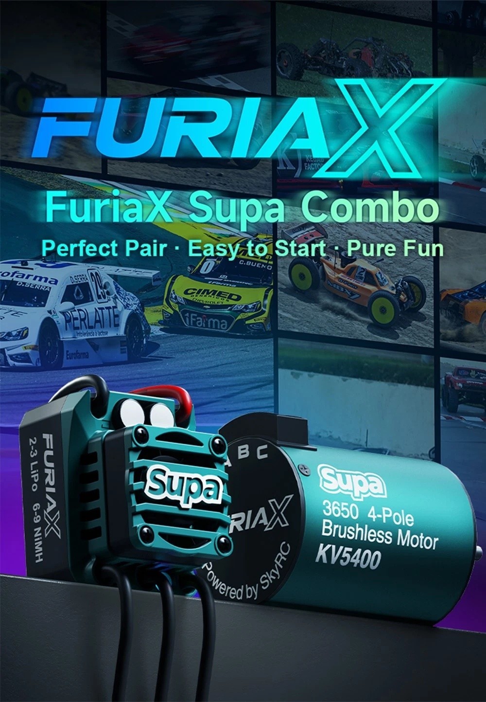 SKYRC FuriaX Supa 3650 Motor / 60A ESC Brushless 2-3S For 1/10 RC Car Truck