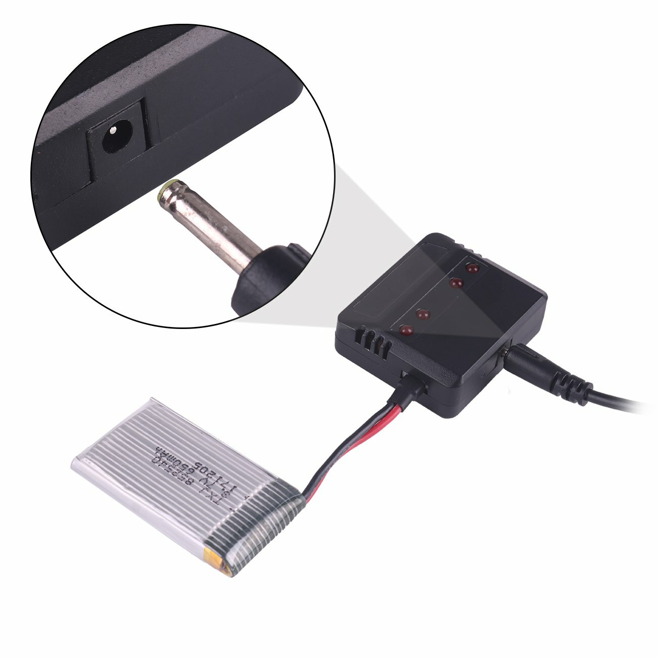 4PCS 650mAh 3.7V Battery + USB Chargerr for Syma X5C X5C X5SC X5SW Drone BC685