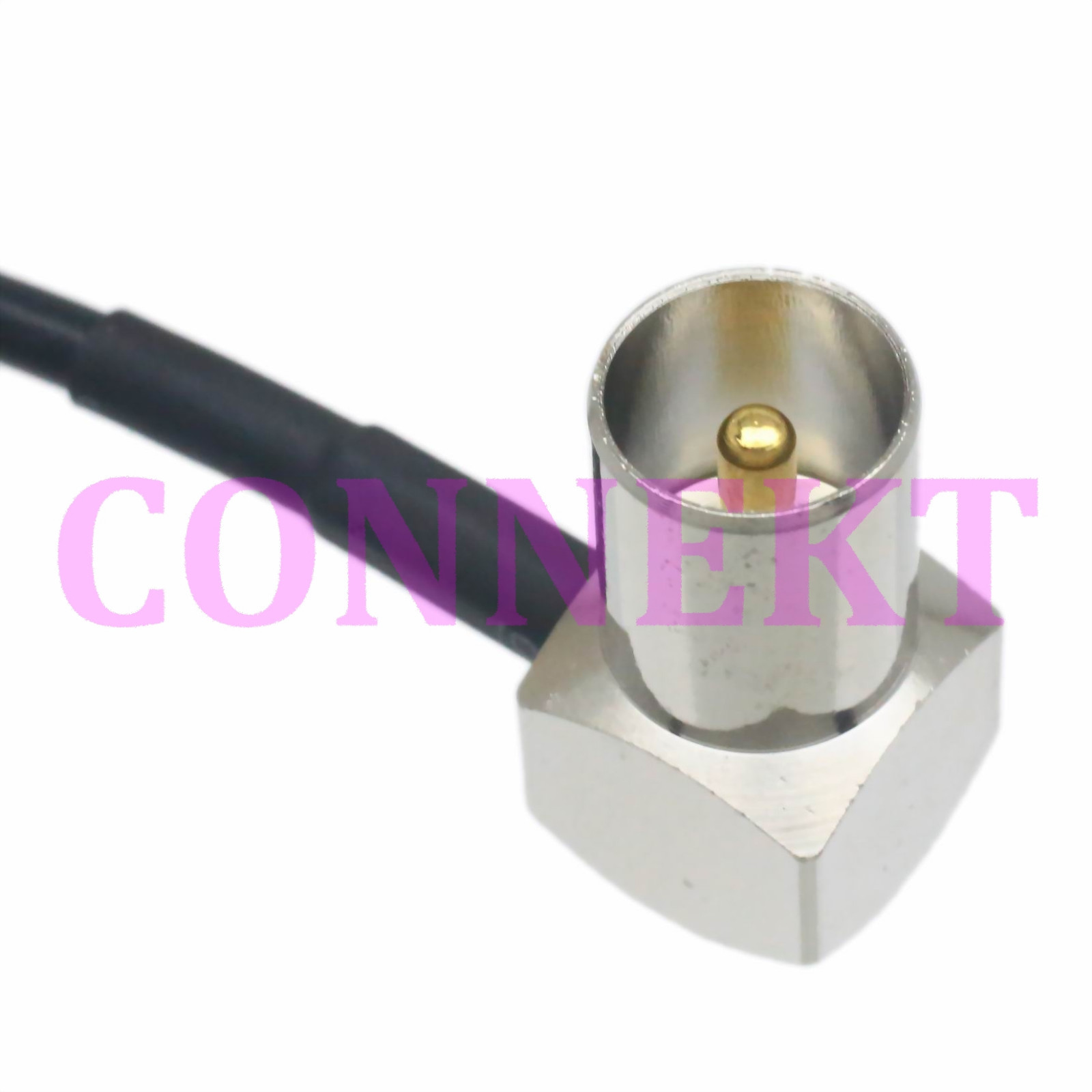 BNC female to IEC DVB-T TV PAL male right angle RG174 jumper pigtail 15cm
