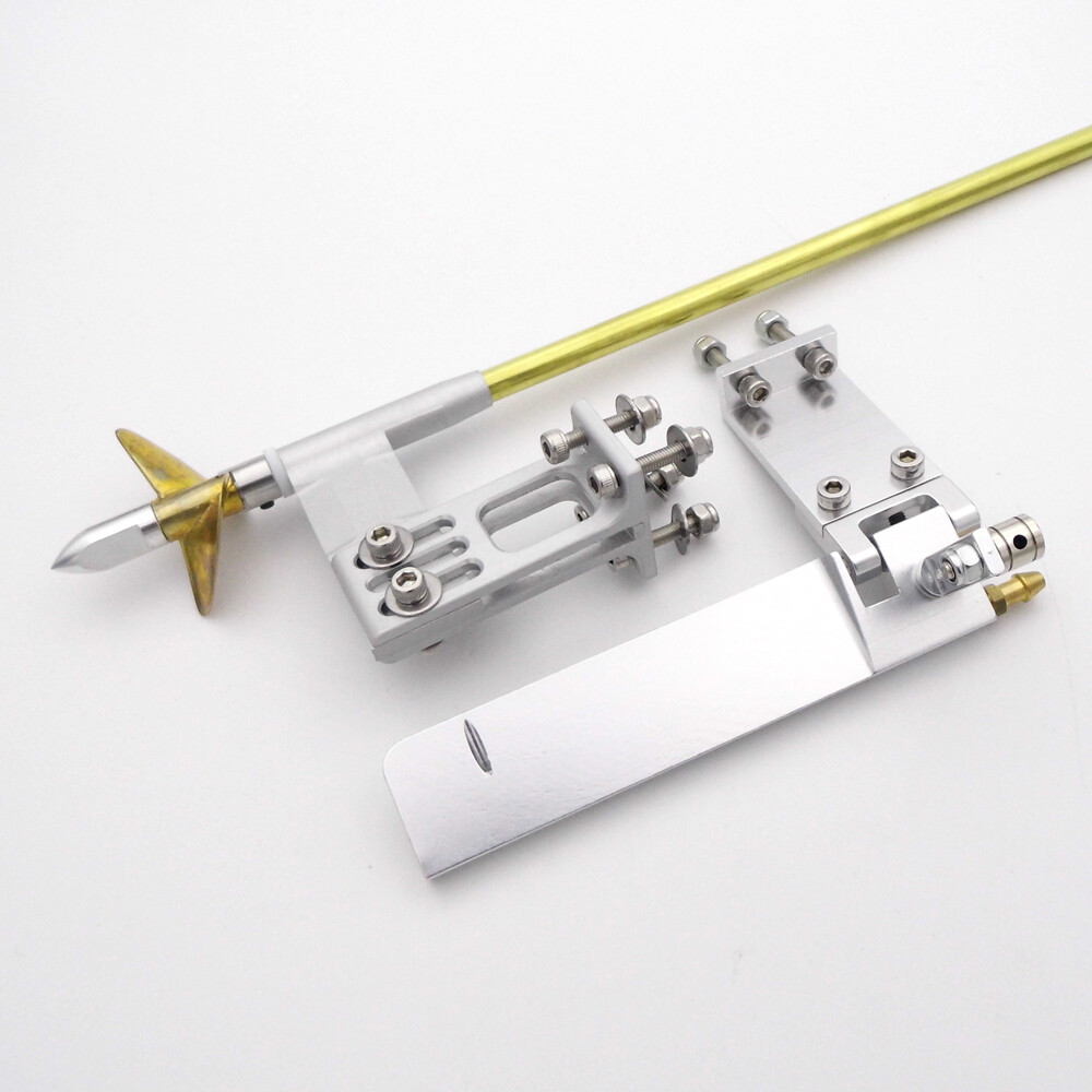 4mm Drive Shaft + Steering Rudder + Copper propeller Kit for RC Boats MONO Yacht