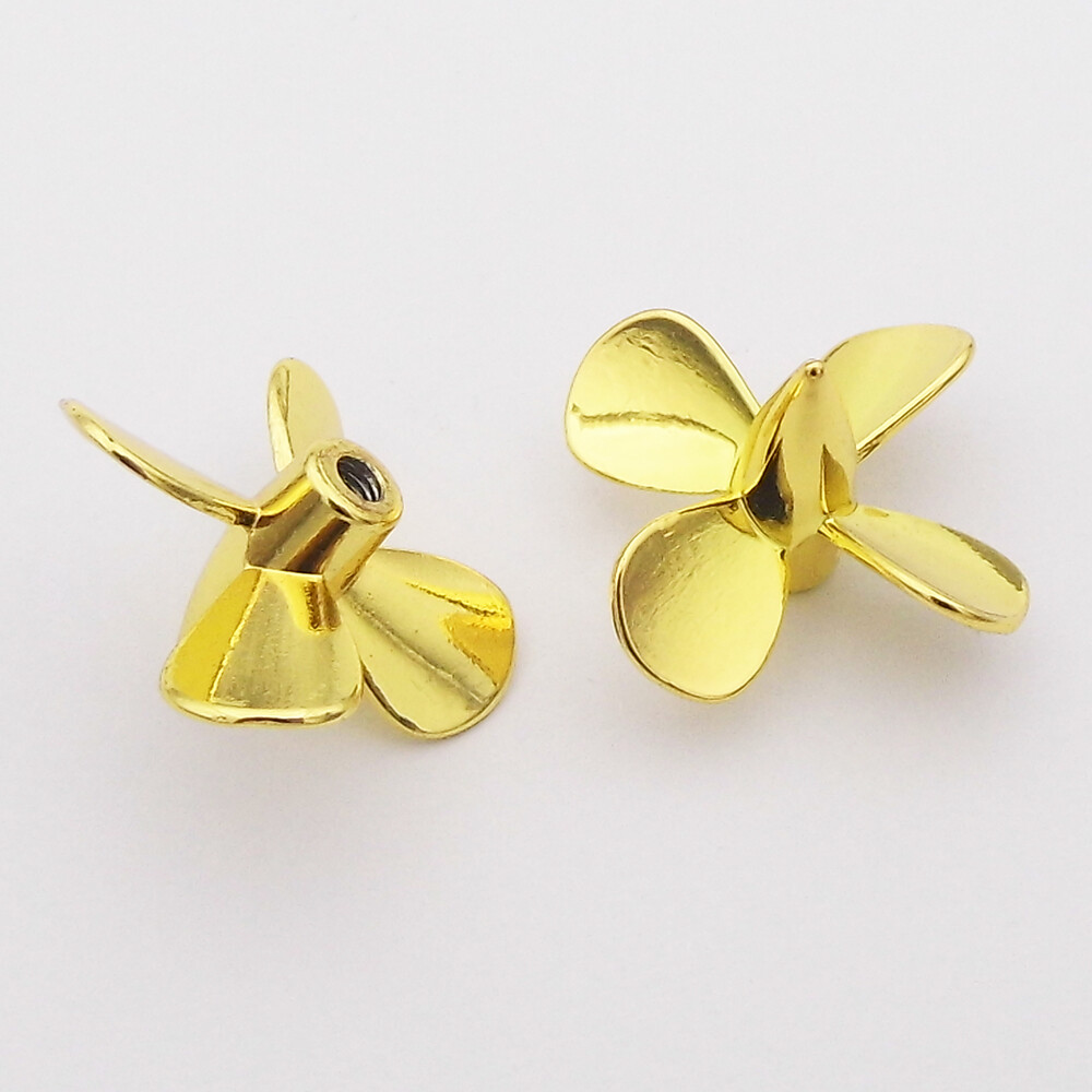 2x 4-Blades Metal Propeller 3mm M3 26mm Submerged Prop for 1/200 RC Boat Marine