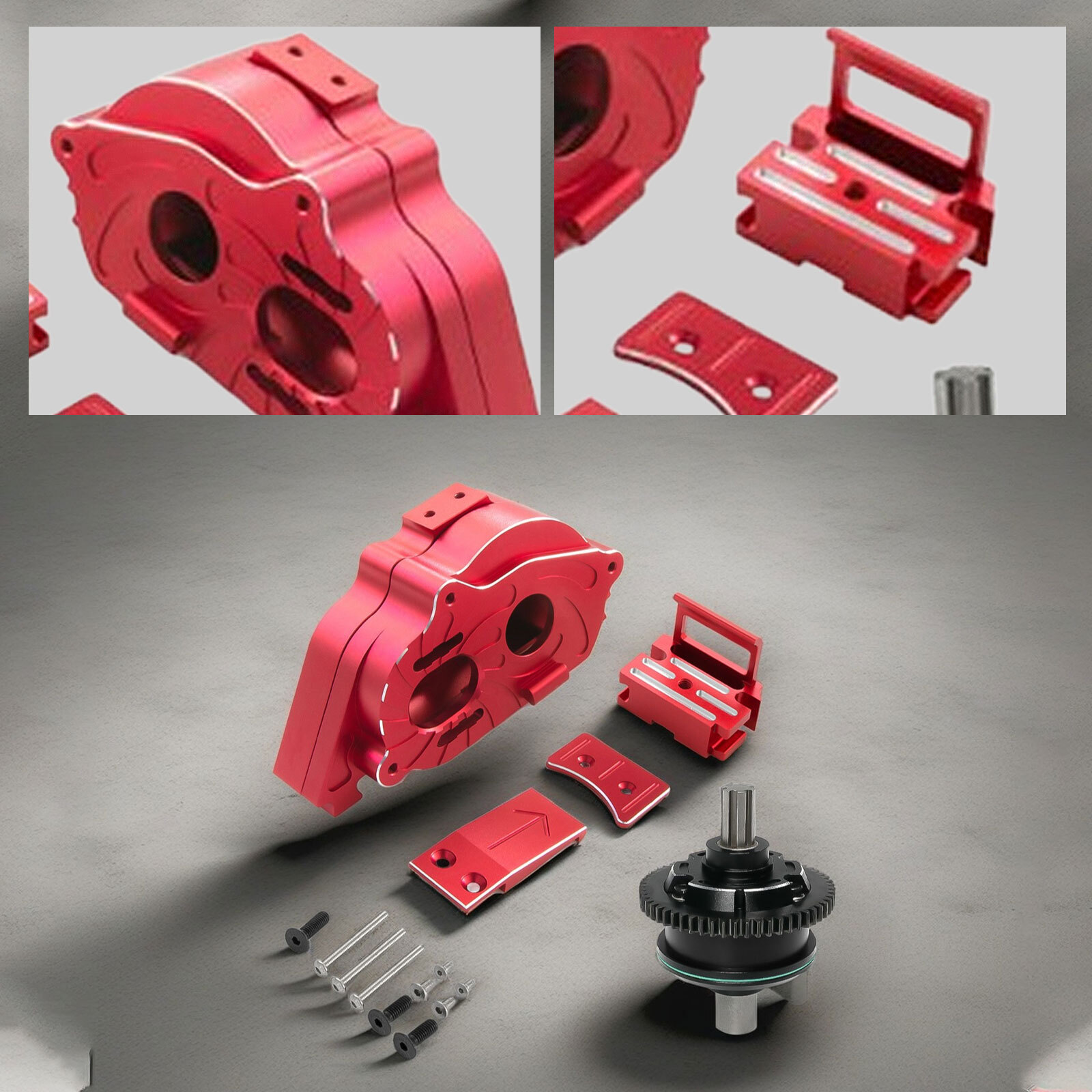 Motor Mount Gear Cover with 57T 0.8Mod Center Diff for Arrma 1/8 1/10 4S