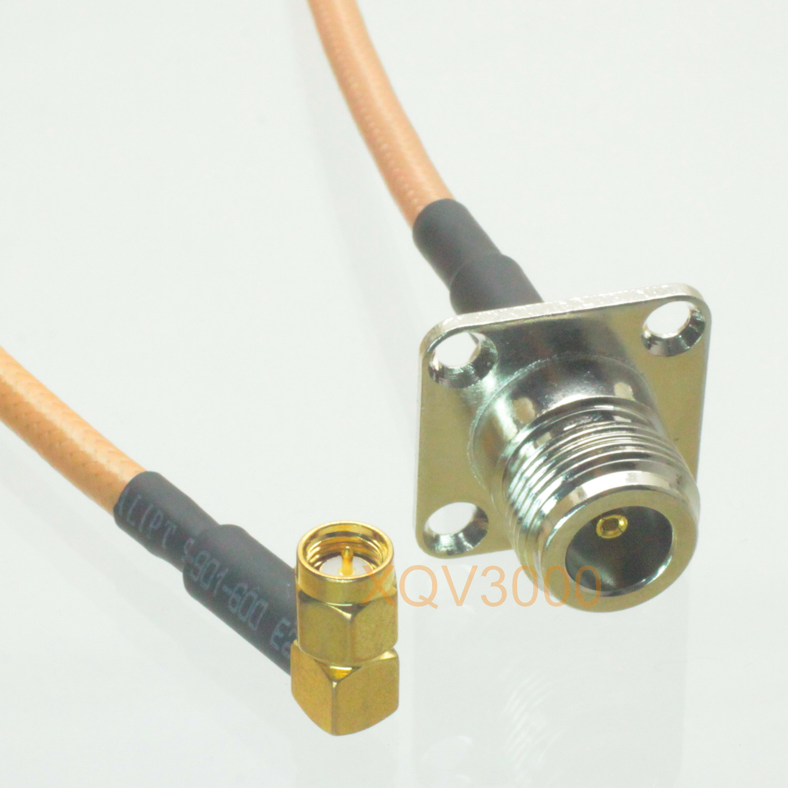 RG142 8inch RF pigtail N female jack flange to SMA male plug right angle Cable