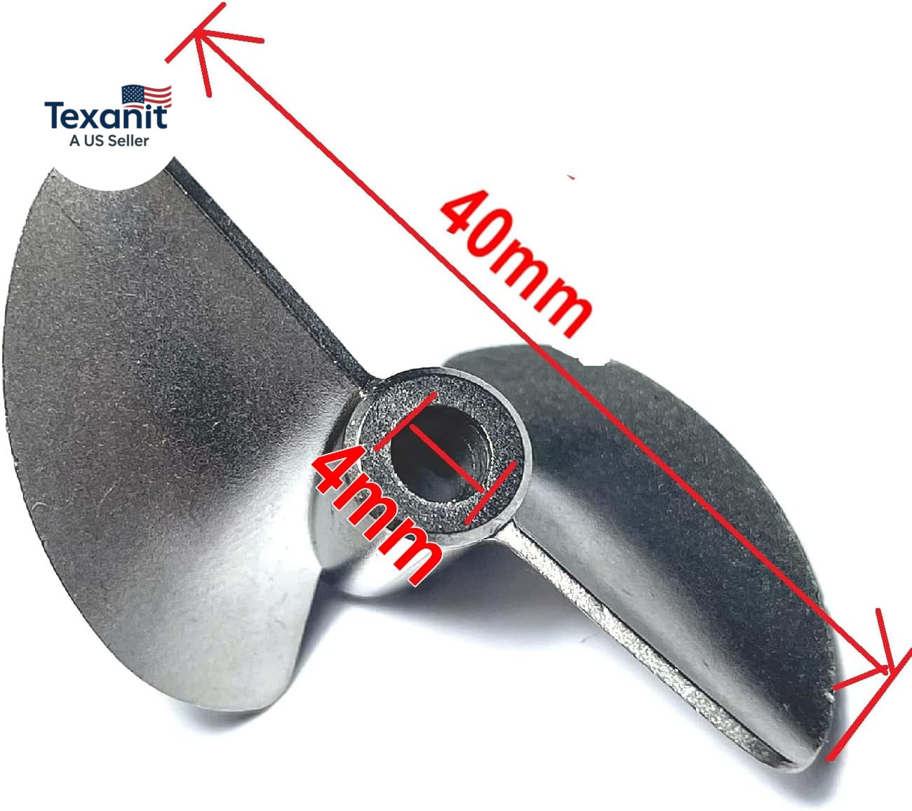 Upgrade Metal Propeller,4Mm UDI RC Boat Propeller Parts for UDI Arrow RC Boat Pa