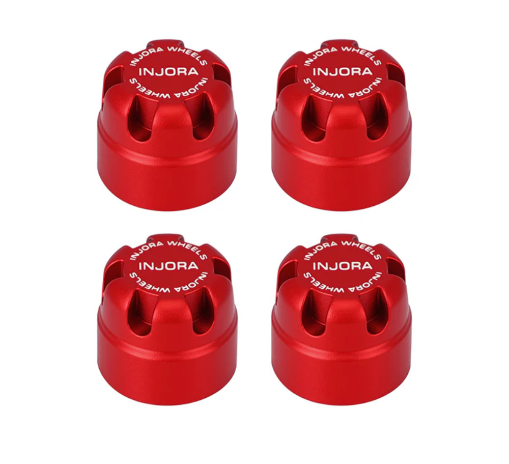 INJORA M2.5 Wheel Lock Nuts with Aluminum Cap 1/18 TRX4M Ascent-18 Red WH-28RD