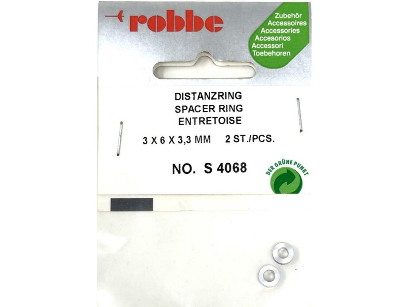 Robbe Spacer Ring 3 x 6 x 3.3mm (2) : S-4068